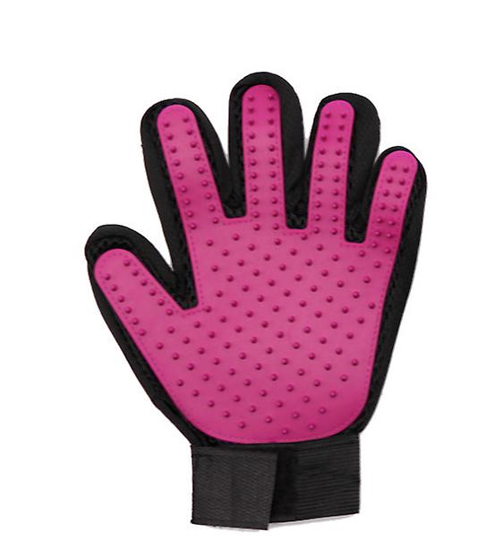 2Pcs left red Dog Grooming Glove Mitt Pet Dog Cat Massage Groom Stripping Hair Remover Brush AZ14904