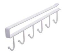 Lade das Bild in den Galerie-Viewer, 2 pcs white 6 Hooks Metal Under Shelf Mug Cup Cupboard Kitchen Organiser Hanging Rack Holder AZ19210
