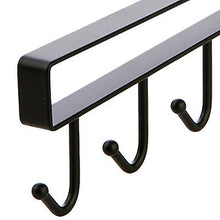 Load image into Gallery viewer, 2Pcs 1 pcs black 6 Hooks Metal Under Shelf Mug Cup Cupboard Kitchen Organiser Hanging Rack Holder AZ19207

