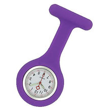 Lade das Bild in den Galerie-Viewer, 2Pcs purple Nurse Watch Patterned Silicone Nurse Brooch Tunic Fob Watch AZ20059
