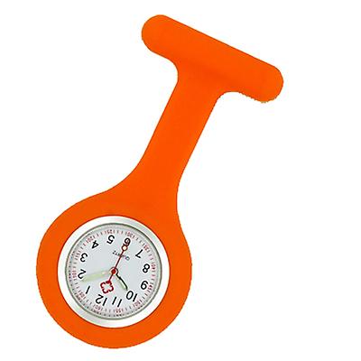 2Pcs orange Nurse Watch Patterned Silicone Nurse Brooch Tunic Fob Watch AZ20057