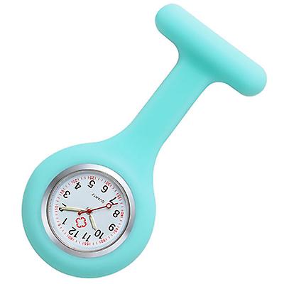 2Pcs light sky blue Nurse Watch Patterned Silicone Nurse Brooch Tunic Fob Watch AZ20056