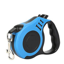 Load image into Gallery viewer, 3m blue Retractable Dog Lead Tape Walk Extendable Leash 3M 5M Pet Training Heavy Duty AZ21234
