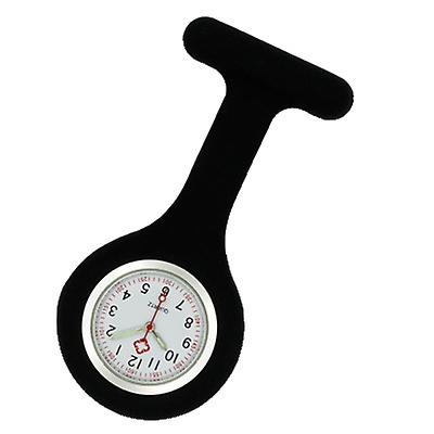 2Pcs black Nurse Watch Patterned Silicone Nurse Brooch Tunic Fob Watch AZ20048