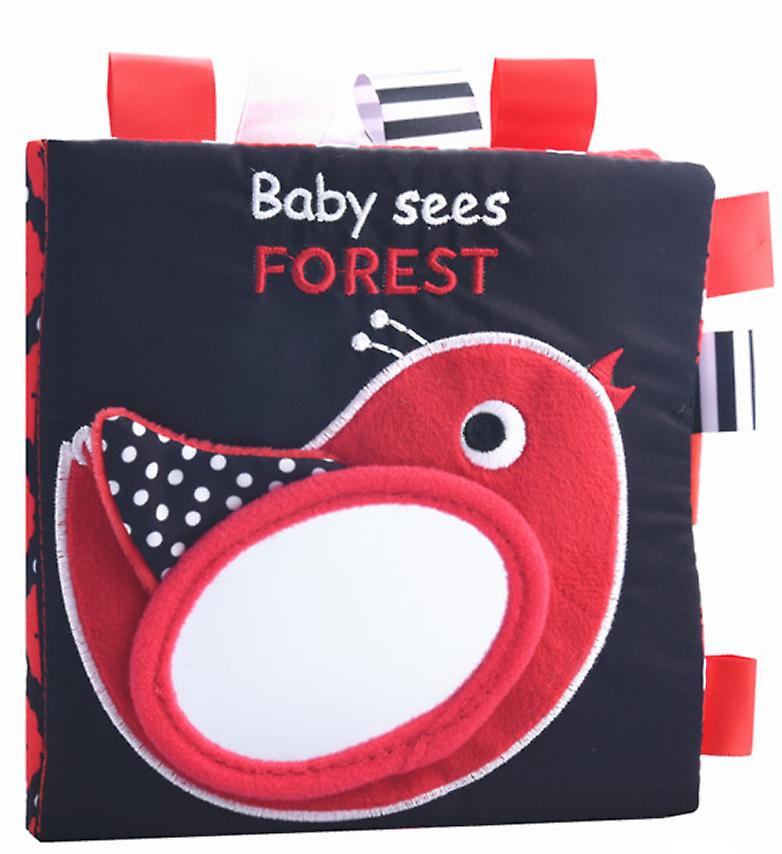 2Pcs Little bird Baby Vision Stimulus Release Book, Animal English Alphabet Learning Book AZ10024