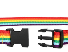 Load image into Gallery viewer, 2Pcs 2# Seven colors rainbow canvas woven belt, polyester striped striped ties AZ14685
