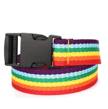 Load image into Gallery viewer, 2Pcs 2# Seven colors rainbow canvas woven belt, polyester striped striped ties AZ14685
