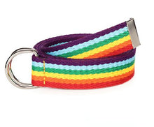 Load image into Gallery viewer, 2Pcs 1# Seven colors rainbow canvas woven belt, polyester striped striped ties AZ14684
