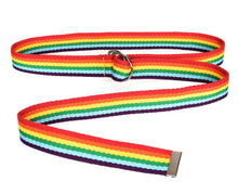 Load image into Gallery viewer, 2Pcs 1# Seven colors rainbow canvas woven belt, polyester striped striped ties AZ14684
