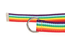 Load image into Gallery viewer, 2Pcs 1# Seven colors rainbow canvas woven belt, polyester striped striped ties AZ14684

