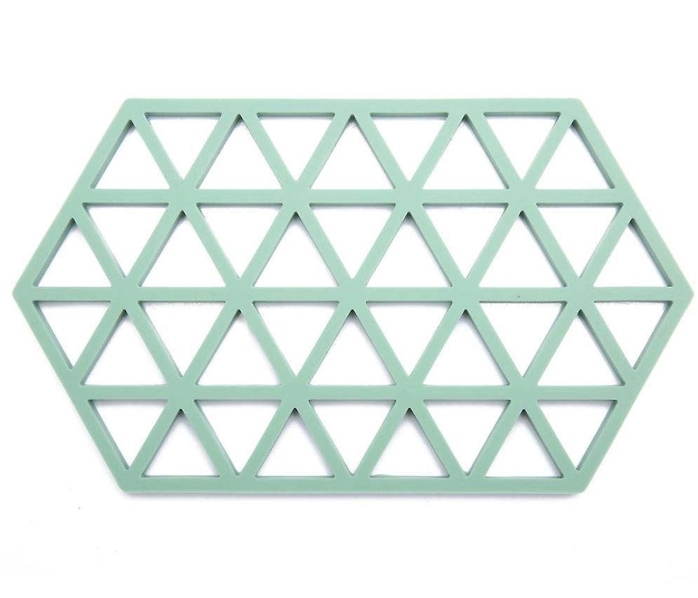 2pcs green silicone heat insulation pad, hollow anti-scalding non-slip coaster AZ17006