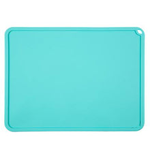 Load image into Gallery viewer, 41*31cm light blue Foldable silicone non-slip childrens eating mat, square heat-insulating dining table mat AZ15494
