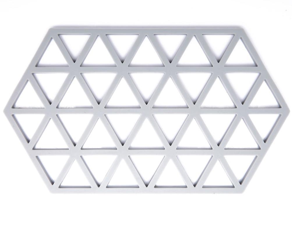 2pcs gray silicone heat insulation pad, hollow anti-scalding non-slip coaster AZ16998