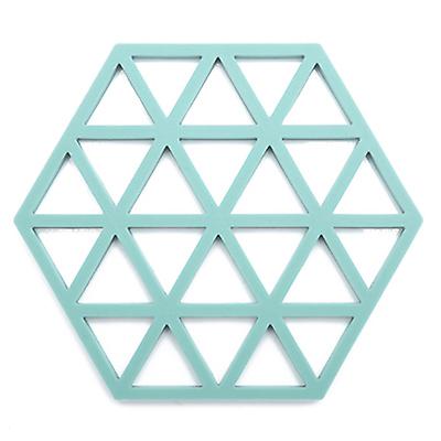 2pcs green silicone heat insulation pad, hollow anti-scalding non-slip coaster AZ17008