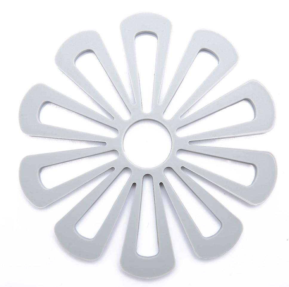 2pcs gray silicone heat insulation pad, hollow anti-scalding non-slip coaster AZ17002