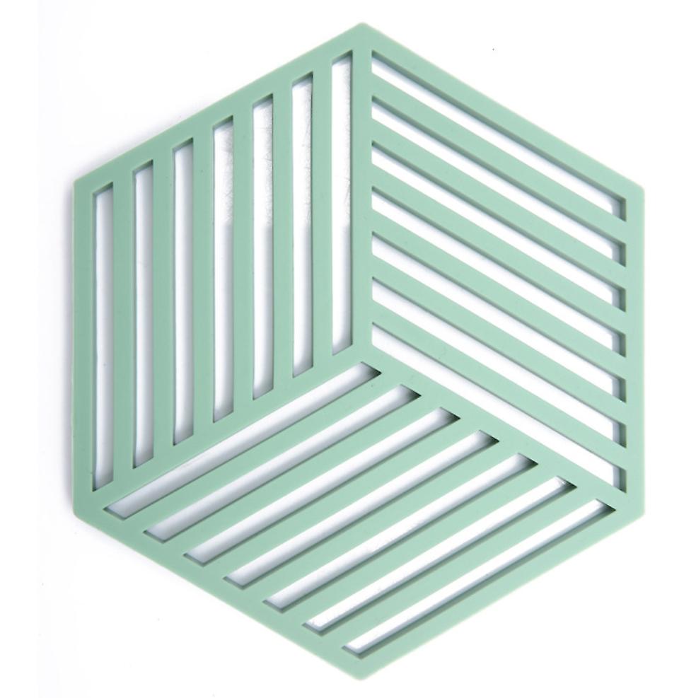 2pcs green silicone heat insulation pad, hollow anti-scalding non-slip coaster AZ17040