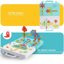Lade das Bild in den Galerie-Viewer, Wooden blocks kids drill screw nut disassembly assembly children drill 3d puzzle toys for boy|stacking blocks
