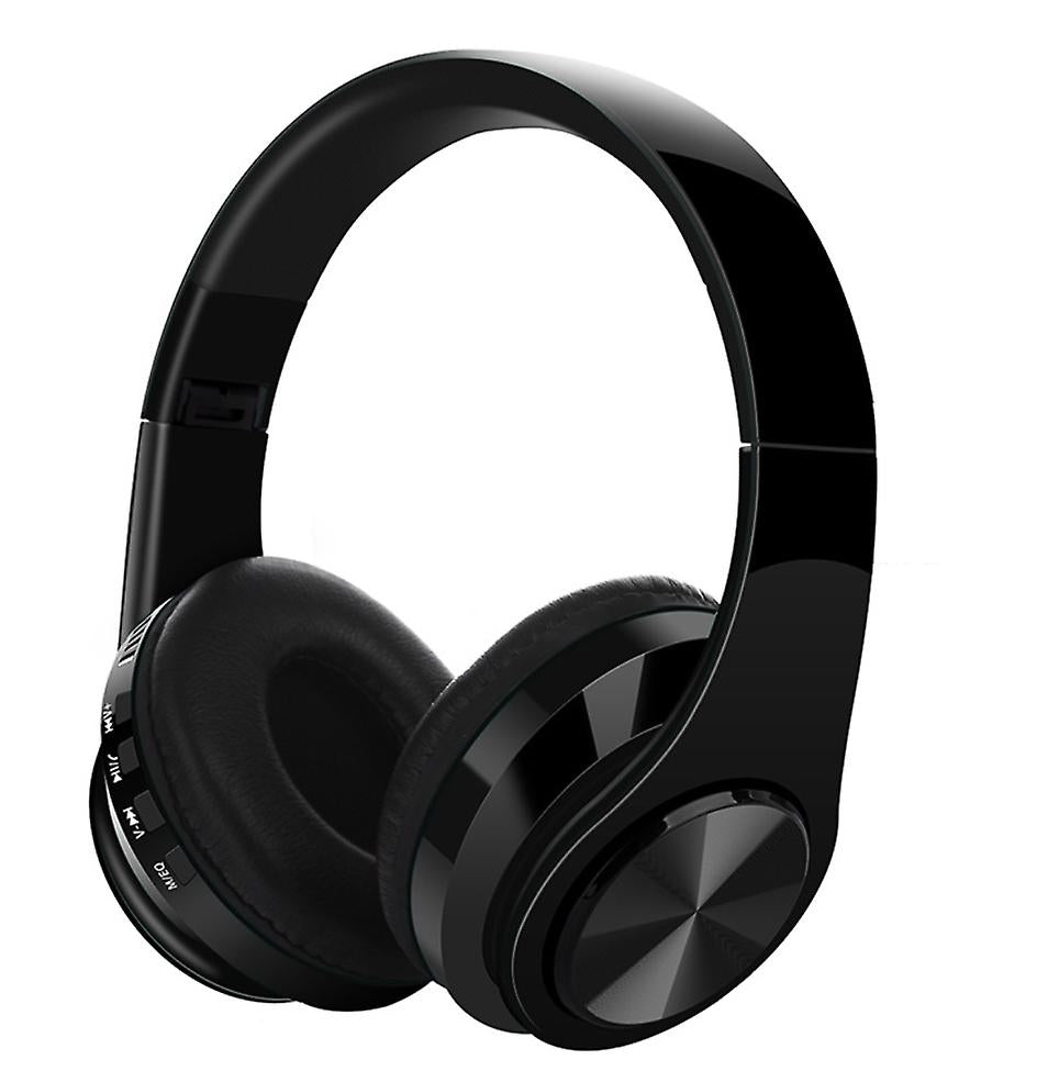 black Foldable headset wireless bluetooth headset with mic AZ22783