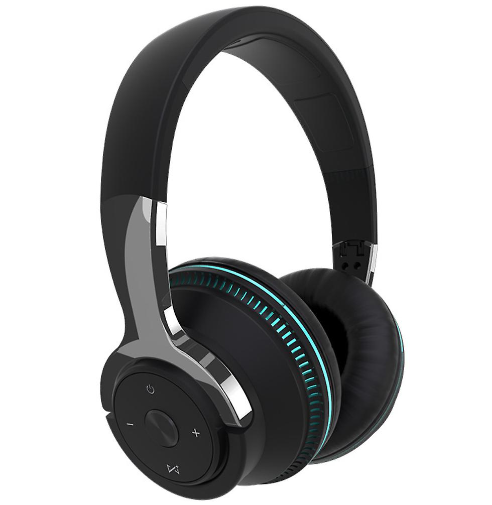 black Foldable wireless bluetooth headset,Head-mounted sports headphones with mic AZ16385