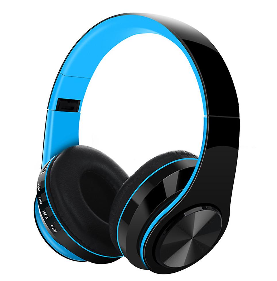 blue Foldable headset wireless bluetooth headset with mic AZ22784