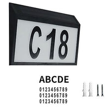 Lade das Bild in den Galerie-Viewer, 2# Solar digital house number light, waterproof wall-mounted LED address indicator AZ22020
