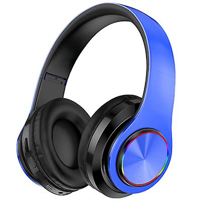 blue Head-mounted wireless bluetooth headset, foldable card sports headphones AZ18106