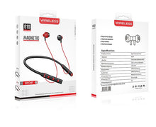 Lade das Bild in den Galerie-Viewer, red Wireless Bluetooth 5.0 neck-mounted earphones, sports metal magnetic headsets AZ16976
