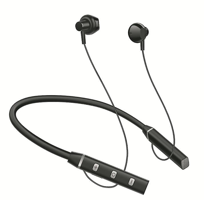 black Wireless Bluetooth 5.0 neck-mounted earphones, sports metal magnetic headsets AZ16975