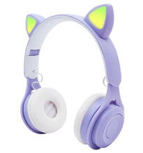 Lade das Bild in den Galerie-Viewer, pink Headset cat ear bluetooth headset, LED light wireless card children&#39;s headphones AZ18091
