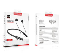Lade das Bild in den Galerie-Viewer, black Wireless Bluetooth 5.0 neck-mounted earphones, sports metal magnetic headsets AZ16975
