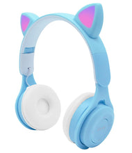 Lade das Bild in den Galerie-Viewer, white Headset cat ear bluetooth headset, LED light wireless card children&#39;s headphones AZ18093

