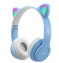 Lade das Bild in den Galerie-Viewer, purple Cartoon cat ears RGB luminous bluetooth headset, foldable AZ18099
