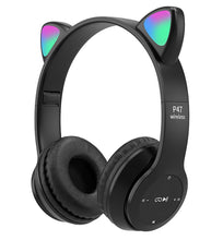 Lade das Bild in den Galerie-Viewer, pink Cartoon cat ears RGB luminous bluetooth headset, foldable AZ18098
