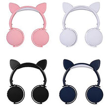 Lade das Bild in den Galerie-Viewer, pink Head-mounted cartoon cat ear wireless headset, foldable bluetooth sports headphones AZ19511
