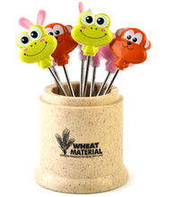 Lade das Bild in den Galerie-Viewer, 2Pcs pink 8 pcs stainless steel fruit fork, fruit toothpicks AZ22432
