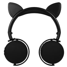 Lade das Bild in den Galerie-Viewer, pink Head-mounted cartoon cat ear wireless headset, foldable bluetooth sports headphones AZ19511
