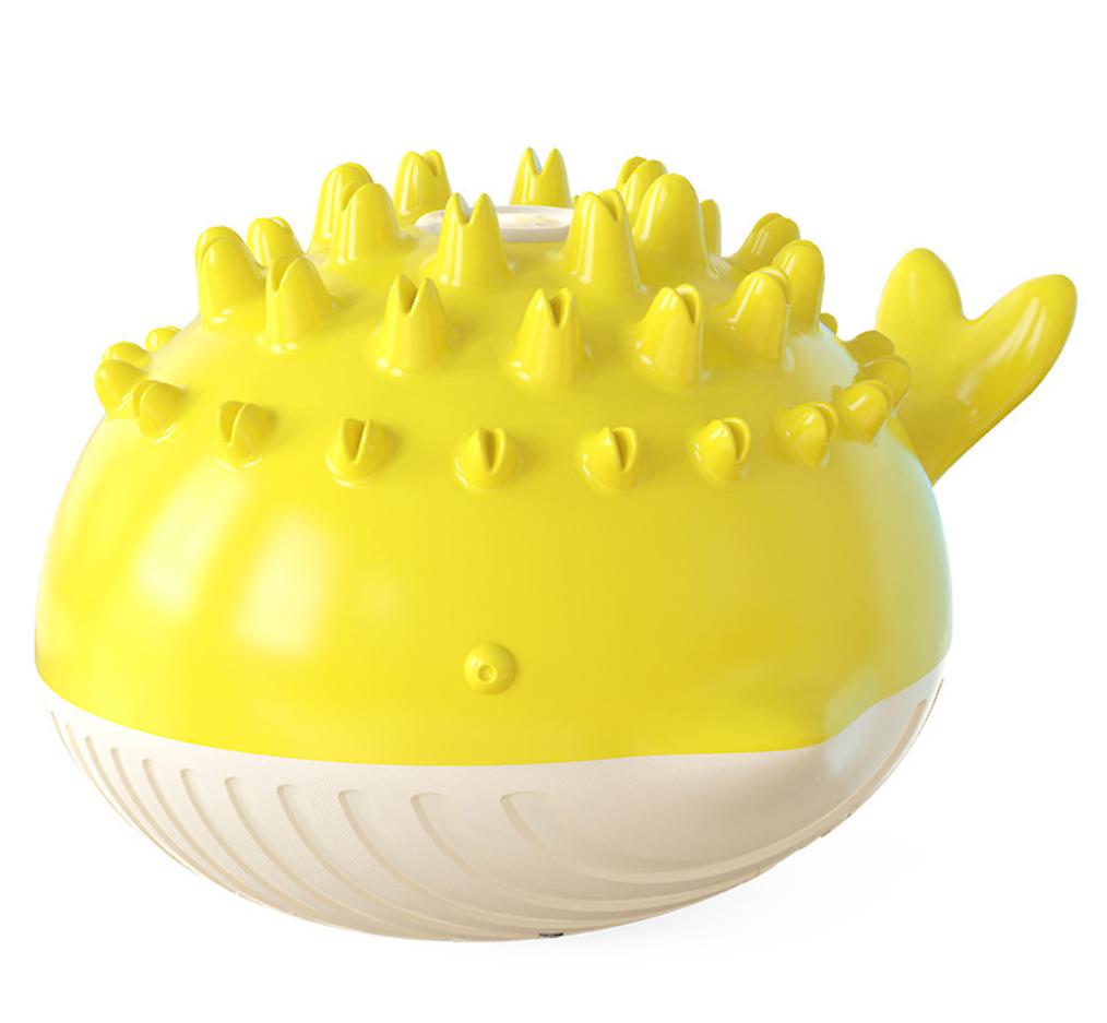 yellow Pet Dog Bath Toy Electric Water Spray Induction Sprinkler Chewing Play Toys AZ17919