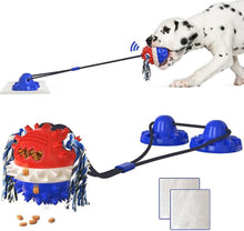 Load image into Gallery viewer, lake blue Pet dog molar toy, bite resistant molar ball, with sucker AZ22830
