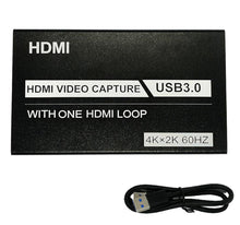 Lade das Bild in den Galerie-Viewer, 4K USB3.0 HDMI Video Capture With One HDMI Loop With Audio Microphone Game Live AZ16415
