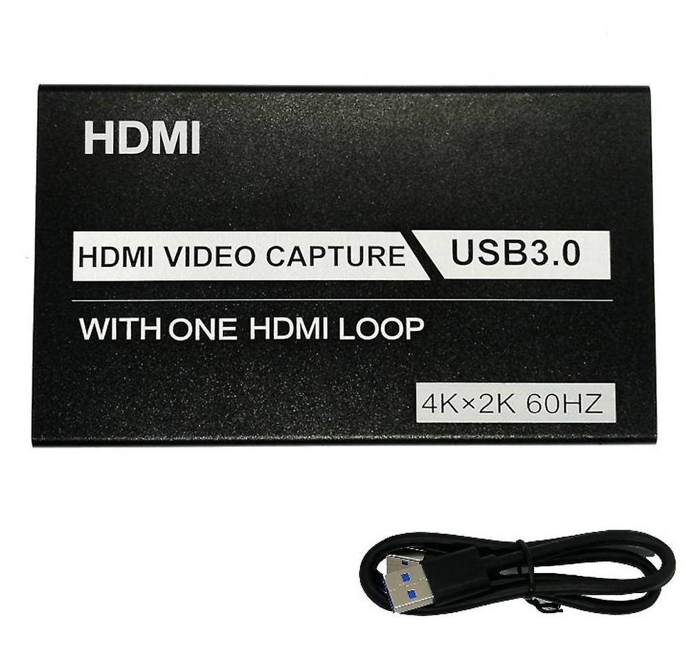 4K USB3.0 HDMI Video Capture With One HDMI Loop With Audio Microphone Game Live AZ16415