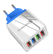 Load image into Gallery viewer, 2Pcs USA Plug black 4 USB LED Wall Charger Multi 4-Port Travel Charging Adapter For iPhone Huawei AZ20776
