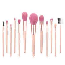 Load image into Gallery viewer, 12 PCs Nude Pink Makeup Brush Set Travel Pack
