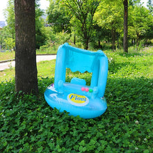 Lade das Bild in den Galerie-Viewer, Pool floats loungers 1pc baby float pool float sunshade baby seat wimming baby children's pool swimming ring blue
