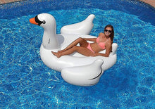 Load image into Gallery viewer, Pool floats loungers 150cm white inflatable swan pool float giant swimming ring summer water mattress party toys
