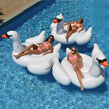 Load image into Gallery viewer, Pool floats loungers 150cm white inflatable swan pool float giant swimming ring summer water mattress party toys
