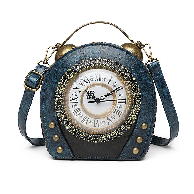 Women Ladies Handbag Vintage Handbag Walking Clock Shoulder Crossbody