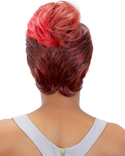 Load image into Gallery viewer, Women Wig Fashion Short Curly Hair Black Red Gradient Color Headgear
