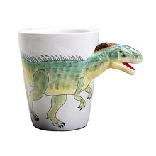 Lade das Bild in den Galerie-Viewer, Mugs 350ml creative dinosaur ceramic cup hand painted animal coffee mug 3d cartoon green

