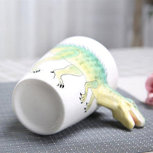 Lade das Bild in den Galerie-Viewer, Mugs 350ml creative dinosaur ceramic cup hand painted animal coffee mug 3d cartoon green

