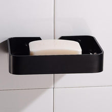 Lade das Bild in den Galerie-Viewer, Soap dishes holders bathroom soap holder shower wall mounted black soap dish storage holder aluminum square|soap dishes
